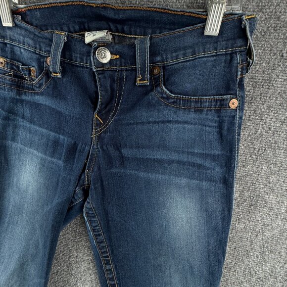 True Religion Jeans 32 (30x29) Casey USA Made Skinny Straight Stretch Blue Denim - Picture 3 of 16